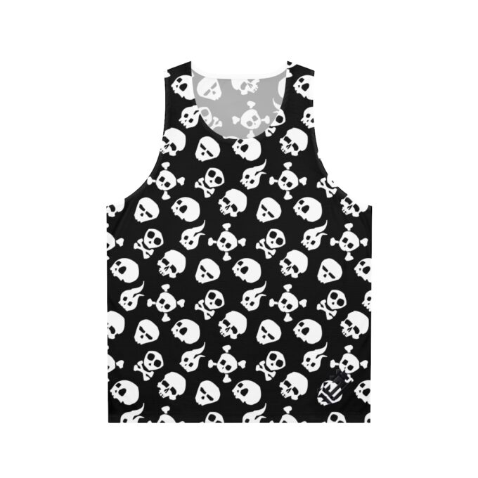 Halloween Tank Cute Skulls Black Fitted - Image 3